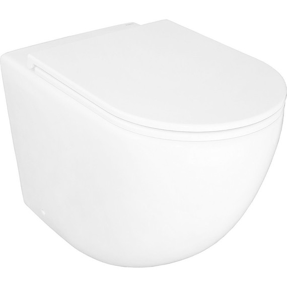 Унитаз приставной безободковый Azario Grado AZ-2141D-UQ1 с тонкой крышкой микролифт (система смыва Торнадо) фото 3