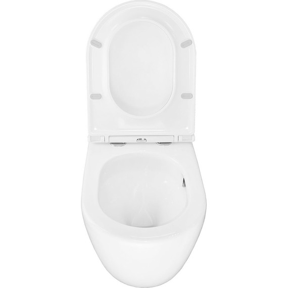 Унитаз приставной безободковый Azario Grado AZ-2141D-UQ1 с тонкой крышкой микролифт (система смыва Торнадо) фото 6