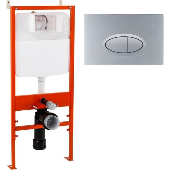 Инсталляция с подвесным унитазом комплект: BelBagno BB026/BB050CR.MAT с подвесным безободковым унитазом Niagara Vista NG-9301 сиденье микролифт, крепление, кнопка смыва хром матовый фото 2