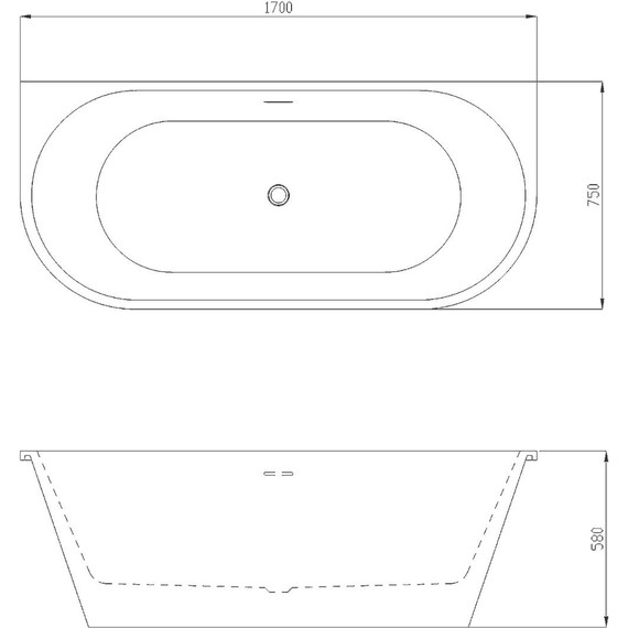 Ванна акриловая Azario Elcon 170x75 см ELC17075, Размер - мм: 1700х750 фото 3