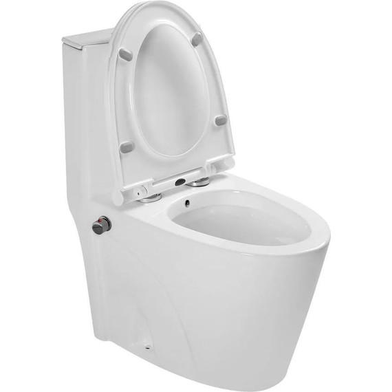 Унитаз-моноблок безободковый SantiLine SL-5012SM-BD с тонкой крышкой микролифт (с арматурой Geberit) - 3 Унитаз-моноблок безободковый SantiLine SL-5012SM-BD с тонкой крышкой микролифт (с арматурой Geberit) фото 3