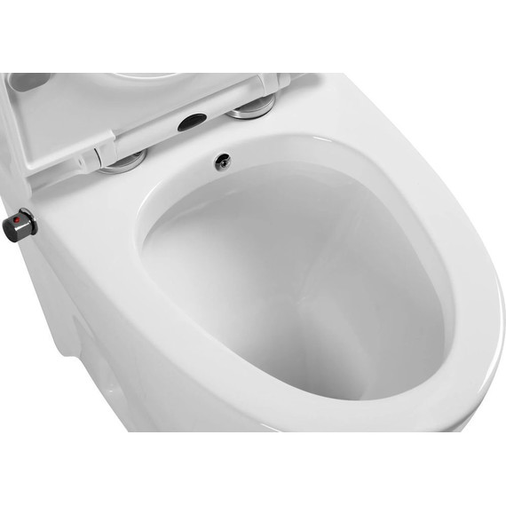 Унитаз-моноблок безободковый SantiLine SL-5012SM-BD с тонкой крышкой микролифт (с арматурой Geberit) - 4 Унитаз-моноблок безободковый SantiLine SL-5012SM-BD с тонкой крышкой микролифт (с арматурой Geberit) фото 4