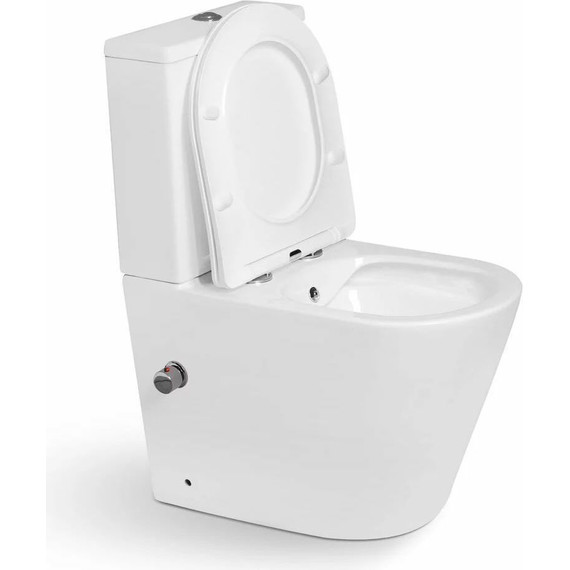 Унитаз-биде безободковый SantiLine SL-5014SM-BD с тонкой крышкой микролифт (с арматурой Geberit) фото 3