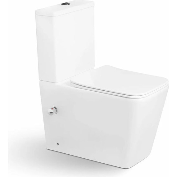 Унитаз-биде безободковый SantiLine SL-5017SM-BD с тонкой крышкой микролифт (с арматурой Geberit) фото 