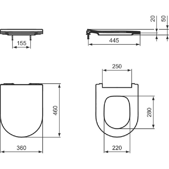 Сиденье с крышкой для унитаза Ideal Standard Blend Curve Sandwitch T520801 фото 3