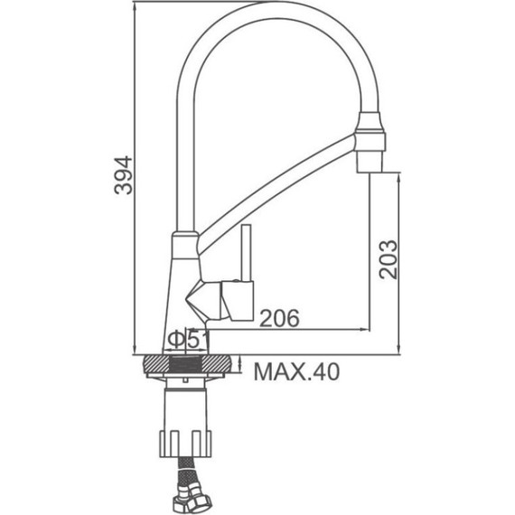 Смеситель для кухни Ledeme L4399D-12, оружейная сталь фото 2