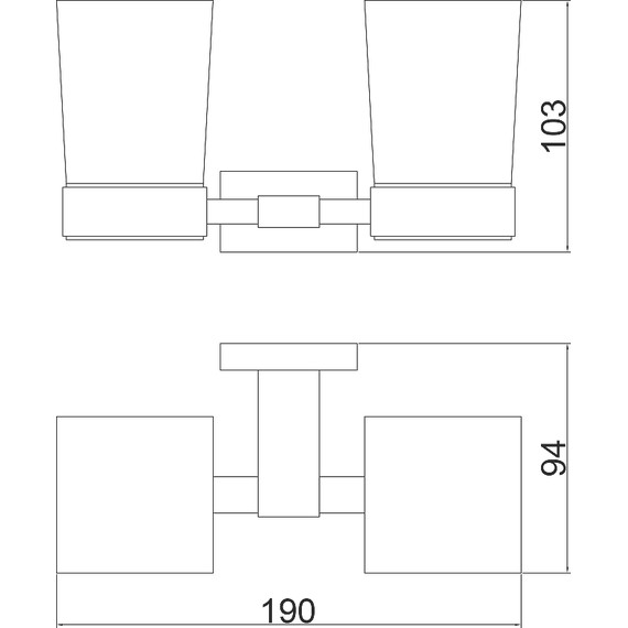 Стакан двойной Belz B90408, цвет вороненая сталь - 2 Стакан двойной Belz B90408, цвет вороненая сталь фото 2