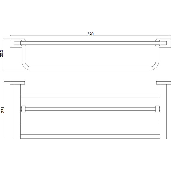 Полка для полотенец Belz B90424, цвет вороненая сталь фото 2