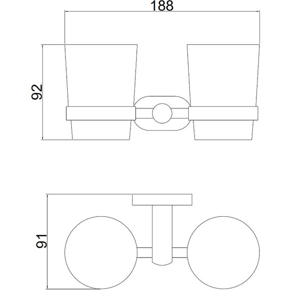 Стакан двойной Belz B90508, цвет вороненая сталь - 2 Стакан двойной Belz B90508, цвет вороненая сталь фото 2