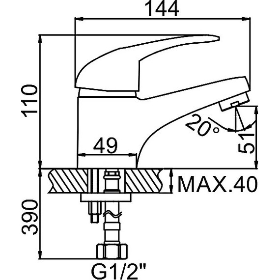 Смеситель для раковины Ledeme L1002-B фото 2
