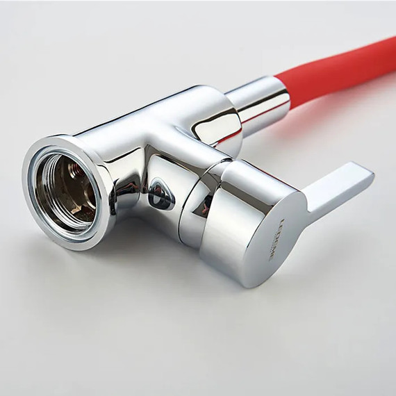 Смеситель для кухни Ledeme L4898-1, хром/красный фото 8