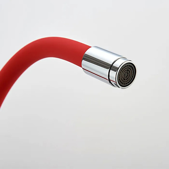 Смеситель для кухни Ledeme L4898-1, хром/красный фото 6