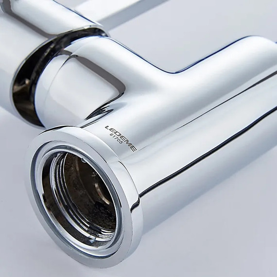 Смеситель для кухни Ledeme L4898-1, хром/красный фото 7