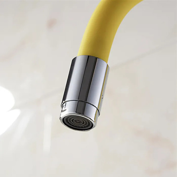 Смеситель для кухни Ledeme L4898-4, хром/жёлтый фото 4