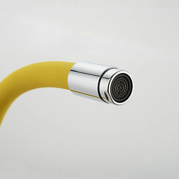 Смеситель для кухни Ledeme L4898-4, хром/жёлтый фото 3