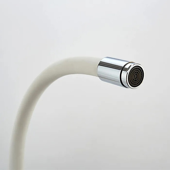 Смеситель для кухни Ledeme L4898-3, хром/белый фото 3