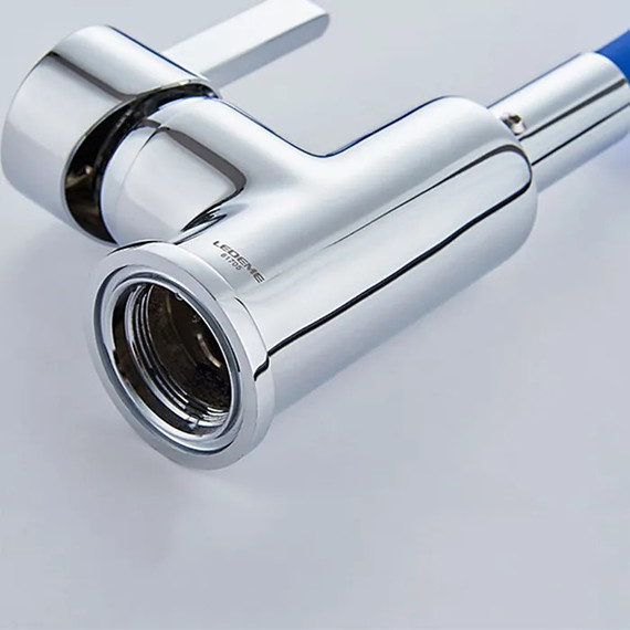 Смеситель для кухни Ledeme L4898-6, хром/синий фото 4