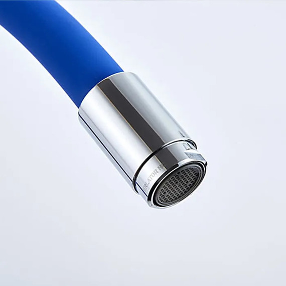 Смеситель для кухни Ledeme L4898-6, хром/синий фото 3