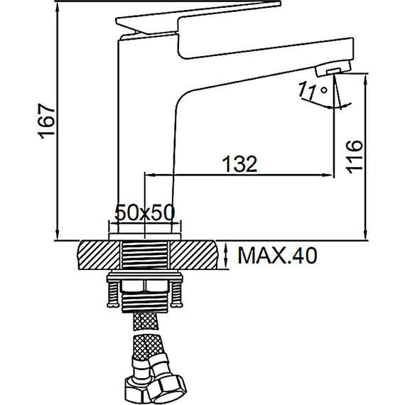 Смеситель для раковины Ledeme L1078U, графит фото 9