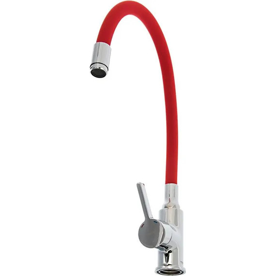 Смеситель для кухни Ledeme L4898-1, хром/красный фото 3