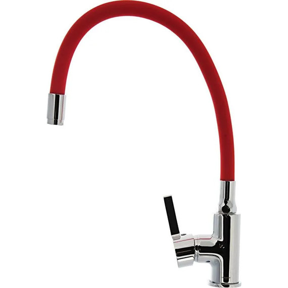 Смеситель для кухни Ledeme L4898-1, хром/красный фото 5