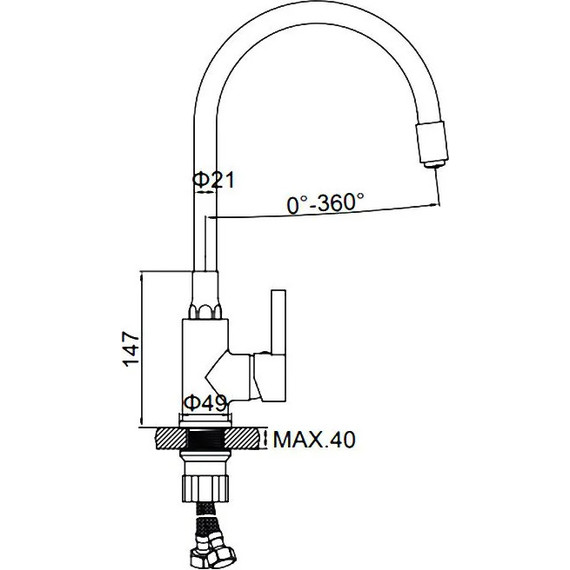 Смеситель для кухни Ledeme L4898-1, хром/красный фото 9