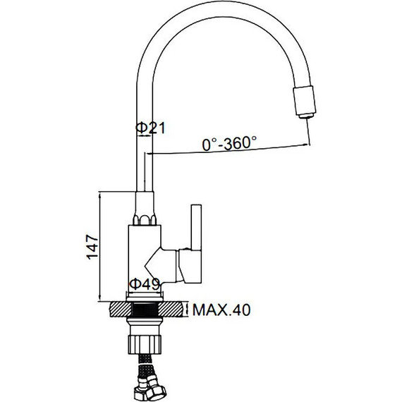 Смеситель для кухни Ledeme L4898-3, хром/белый фото 6