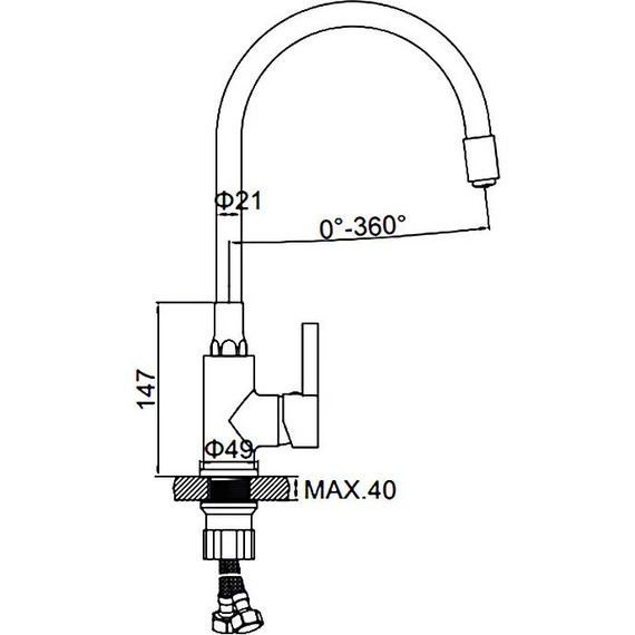Смеситель для кухни Ledeme L4898-4, хром/жёлтый фото 6