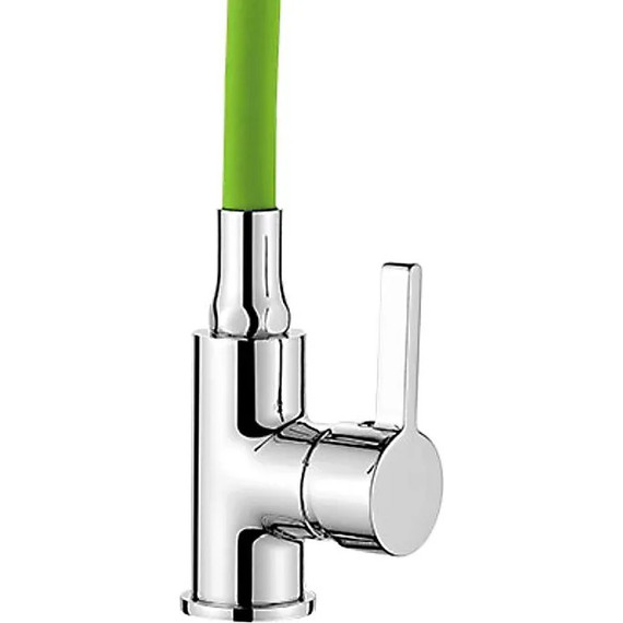 Смеситель для кухни Ledeme L4898-5, хром/зелёный фото 2