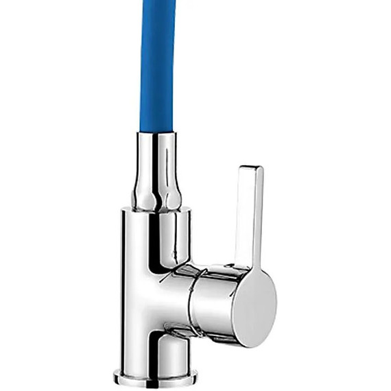 Смеситель для кухни Ledeme L4898-6, хром/синий фото 2