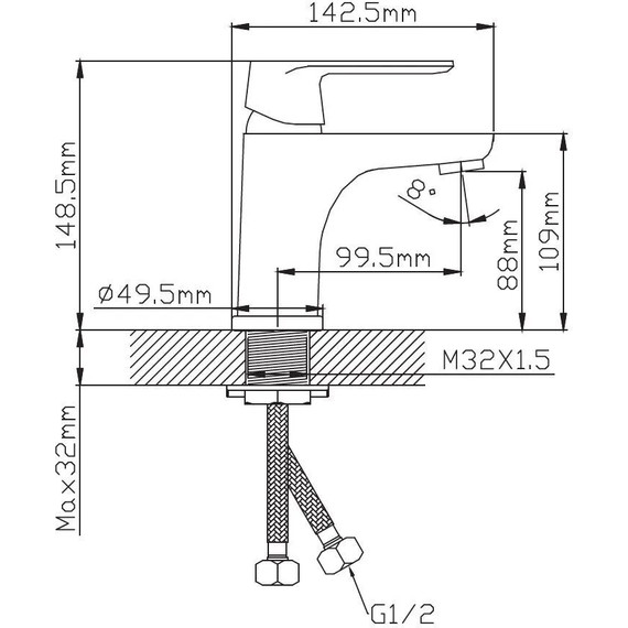 Смеситель для раковины Diadonna D82-110118G, золото матовое фото 3