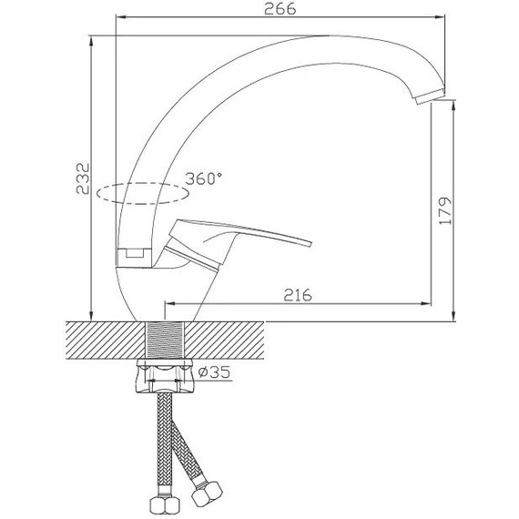Смеситель для кухни Diadonna D82-559124Q, бронза, Цвет производителя: бронза фото 2