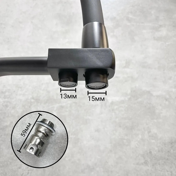 Смеситель для кухни Haiba HB76822-7, чёрный фото 8