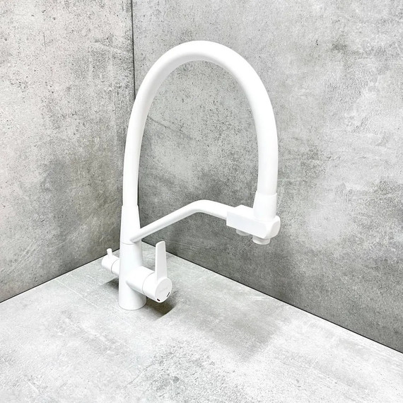 Смеситель для кухни Haiba HB76822-8, белый фото 2