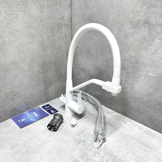 Смеситель для кухни Haiba HB76822-8, белый фото 3