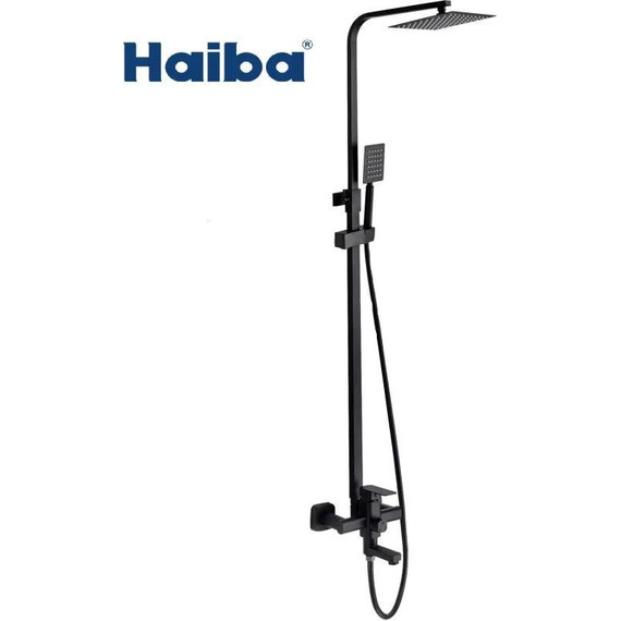 Душевая стойка Haiba HB23803-7, чёрный матовый фото 