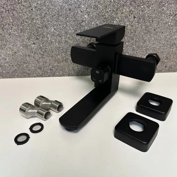 Душевая стойка Haiba HB23803-7, чёрный матовый - 4 Душевая стойка Haiba HB23803-7, чёрный матовый фото 4