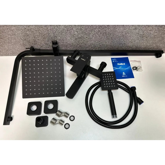 Душевая стойка Haiba HB23803-7, чёрный матовый - 3 Душевая стойка Haiba HB23803-7, чёрный матовый фото 3