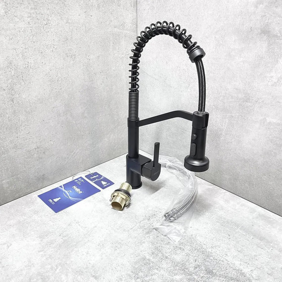 Смеситель для кухни Haiba HB73826-7, чёрный фото 5