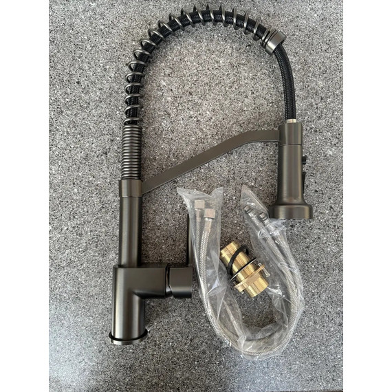 Смеситель для кухни Haiba HB73826-3, оружейная сталь фото 7