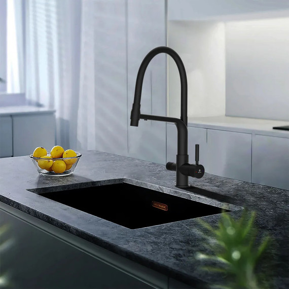 Смеситель для кухни Diadonna D49-19028BL, чёрный, Цвет производителя: чёрный - 6 Смеситель для кухни Diadonna D49-19028BL, чёрный, Цвет производителя: чёрный фото 6