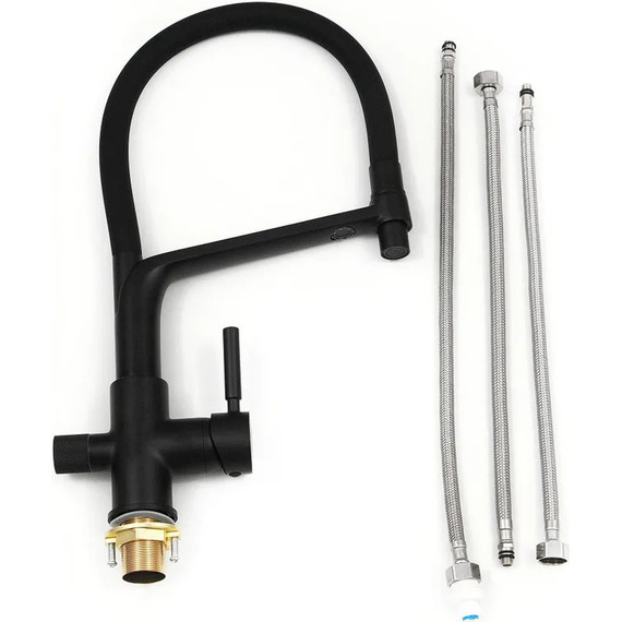 Смеситель для кухни Diadonna D49-19028BL, чёрный, Цвет производителя: чёрный - 3 Смеситель для кухни Diadonna D49-19028BL, чёрный, Цвет производителя: чёрный фото 3