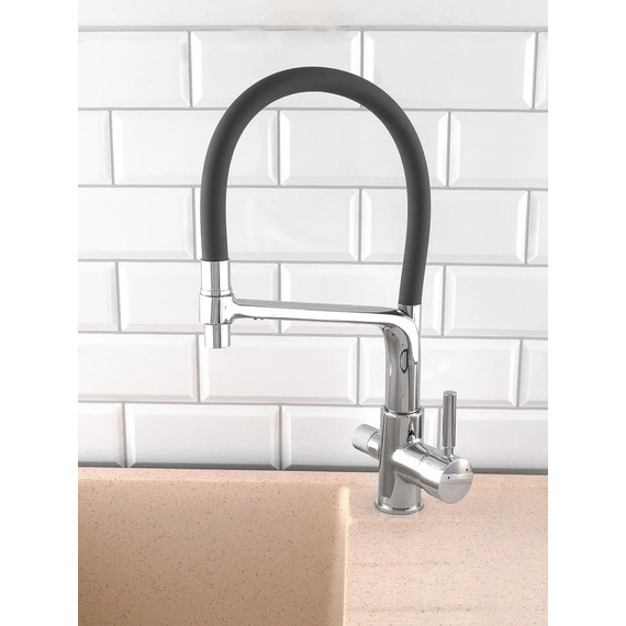 Смеситель для кухни Diadonna D49-19028, чёрный, Цвет производителя: хром чёрный фото 2