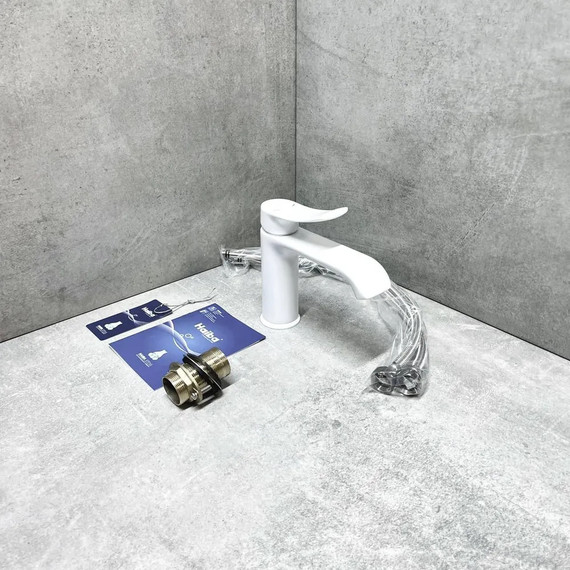 Смеситель для раковины Haiba HB10553-8, белый - 5 Смеситель для раковины Haiba HB10553-8, белый фото 5