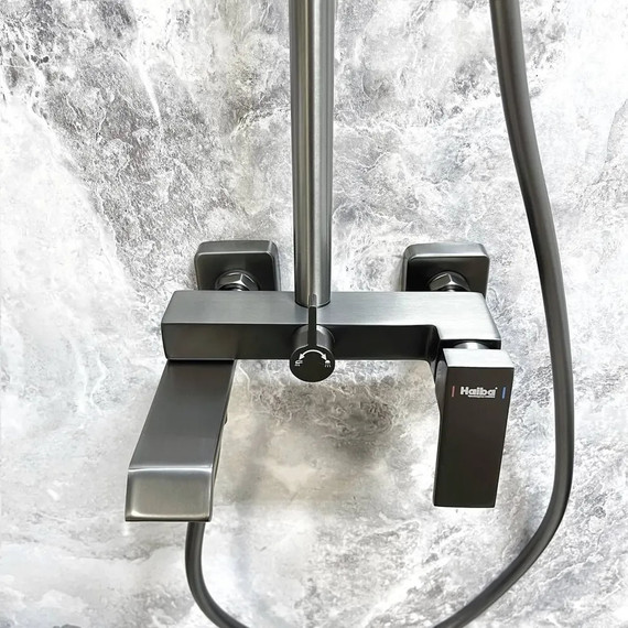 Душевая стойка Haiba HB24575-3, графит - 6 Душевая стойка Haiba HB24575-3, графит фото 6