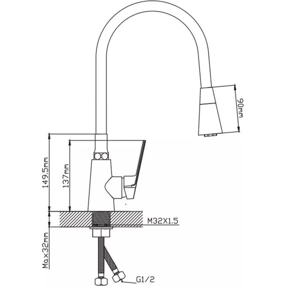 Смеситель для кухни Potato P41167-7, белый матовый фото 3