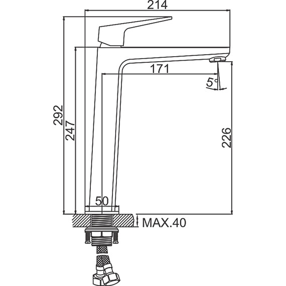 Смеситель для раковины высокий Ledeme L1181 фото 2