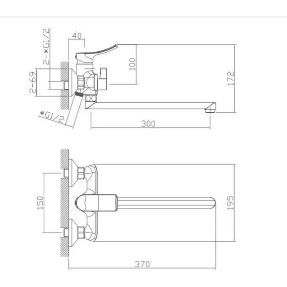 Смеситель для ванны Haiba HB22553 фото 2