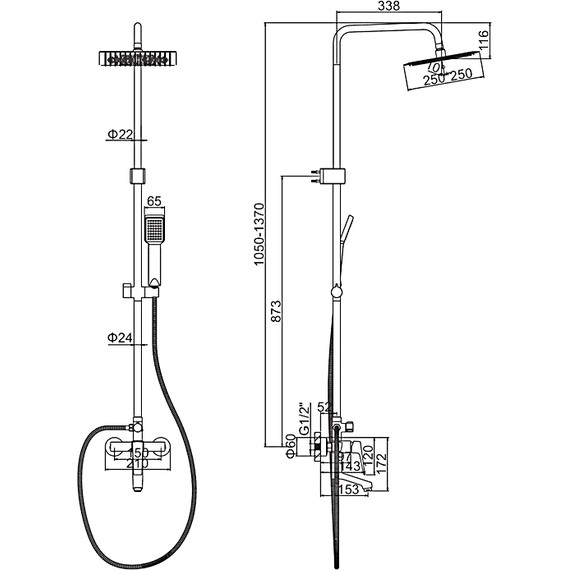 Душевая стойка Ledeme L2481 - 2 Душевая стойка Ledeme L2481 фото 2