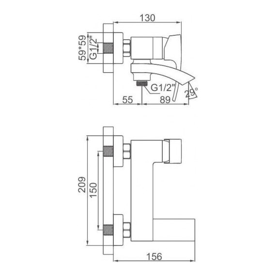 Смеситель для ванны Gerhans K13314B, чёрный, Цвет производителя: чёрный фото 3